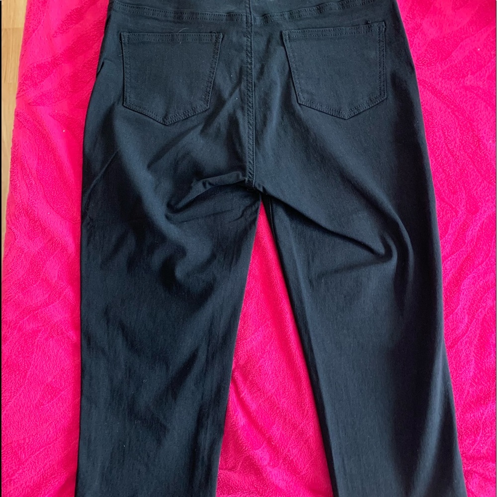 Black and burgundy pants